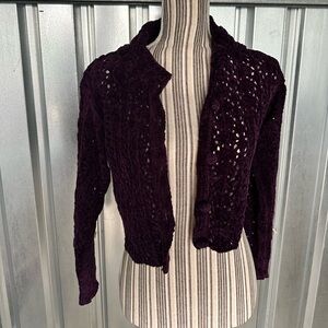Women's Purple Knit Jacket reference point vintage 90s